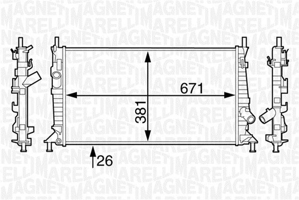 MAGNETI MARELLI Радиатор, охлаждение двигателя 350213123400